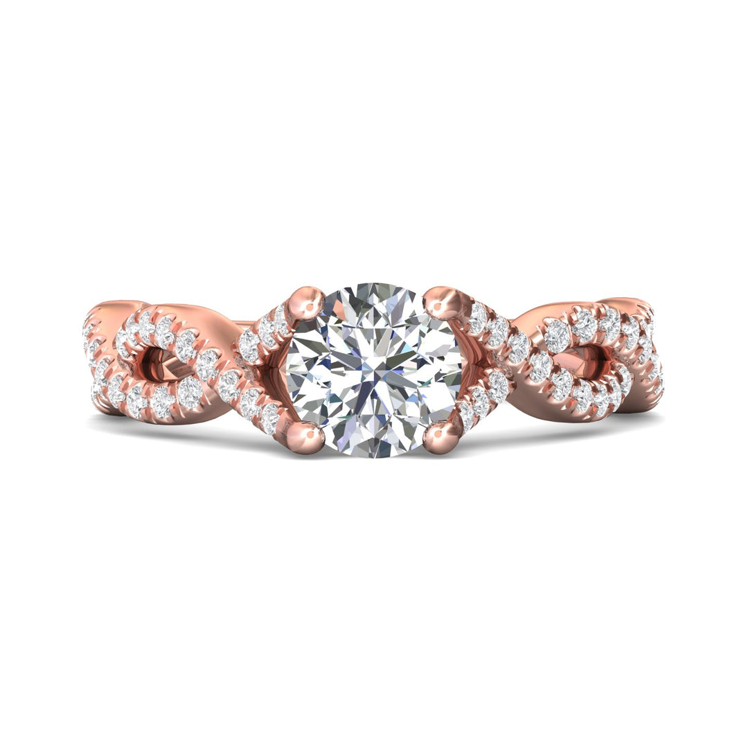 18K Gold Pink Split Shank Engagement Ring from the Split Shank collection - CYM23_18KP_Rd_6.5_Prm_H-I_SI1