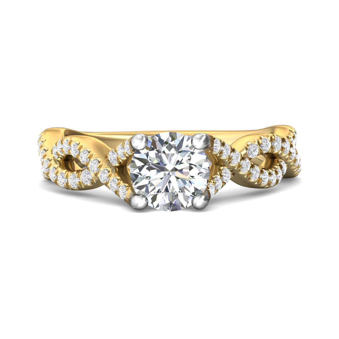 18K Gold White/Yellow Split Shank Engagement Ring from the Split Shank collection - CYM23_18KWY_Rd_6.5_Prm_H-I_SI1