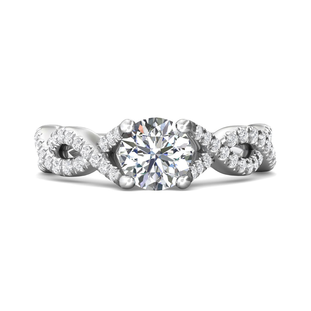 Platinum White Split Shank Engagement Ring from the Split Shank collection - CYM23_PlatW_Rd_6.5_Prm_H-I_SI1
