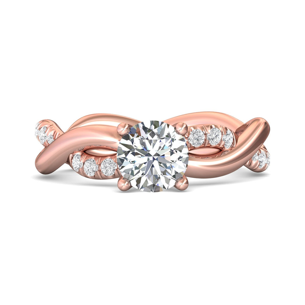 14K Gold Pink Split Shank Engagement Ring from the Split Shank collection - CYM25_14KP_Rd_6.5_Prm_H-I_SI1