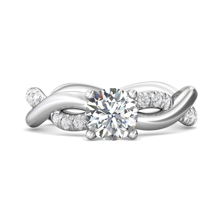 14K Gold White Split Shank Engagement Ring from the Split Shank collection - CYM25_14KW_Rd_6.5_Prm_H-I_SI1