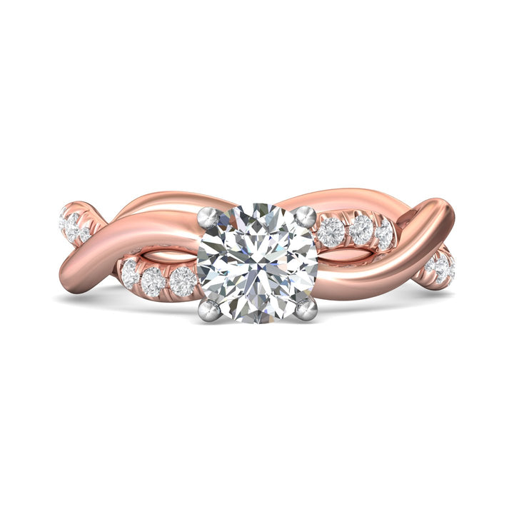 18K Gold White/Pink Split Shank Engagement Ring from the Split Shank collection - CYM25_18KWP_Rd_6.5_Prm_H-I_SI1