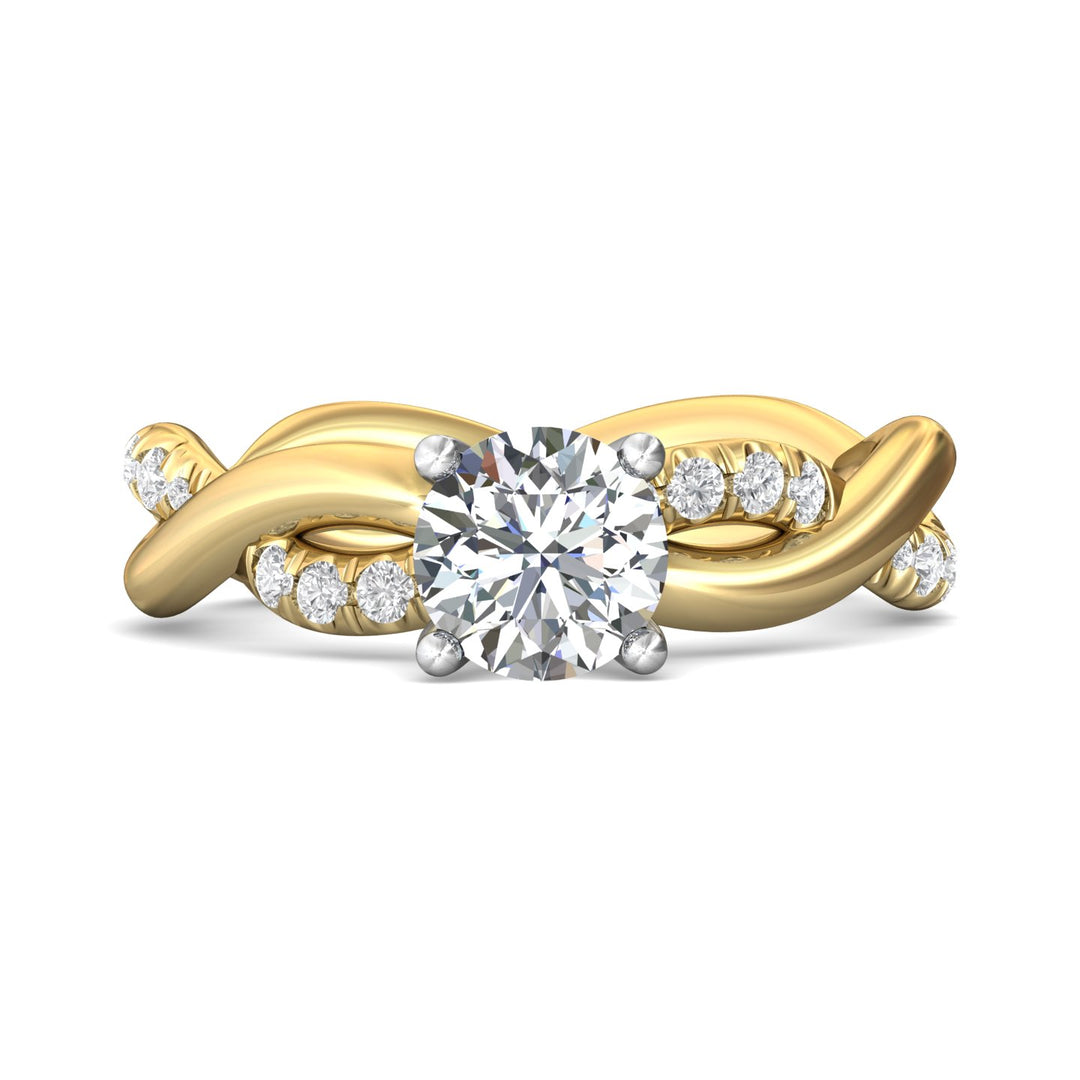 18K Gold White/Yellow Split Shank Engagement Ring from the Split Shank collection - CYM25_18KWY_Rd_6.5_Prm_H-I_SI1