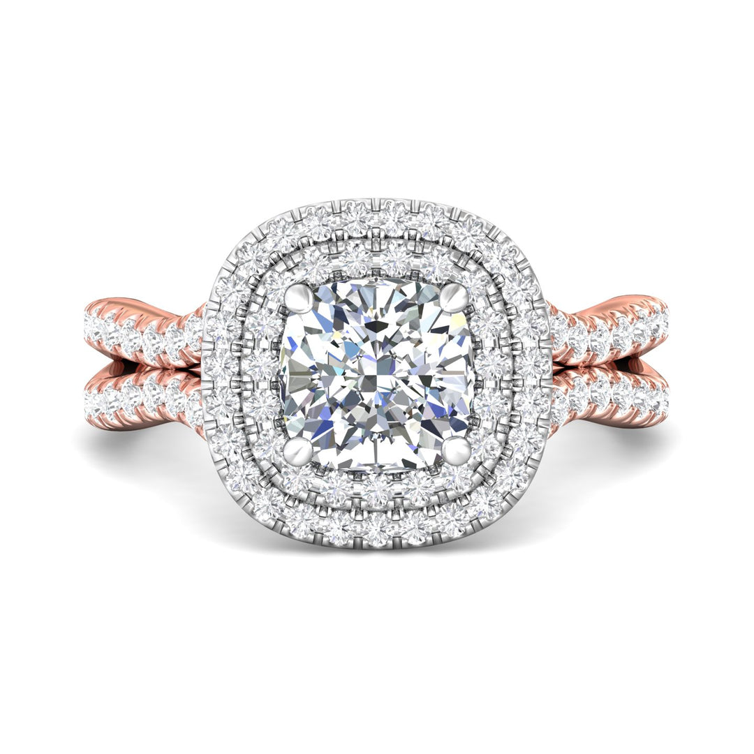14K Gold Pink/White Split Shank Engagement Ring from the Split Shank collection - CYMH22_14KPW_CuHRd_6.5_Prm_H-I_SI1