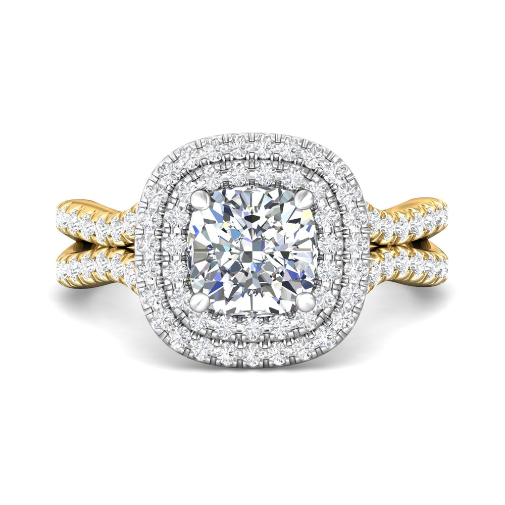 14K Gold Yellow/White Split Shank Engagement Ring from the Split Shank collection - CYMH22_14KYW_CuHRd_6.5_Prm_H-I_SI1