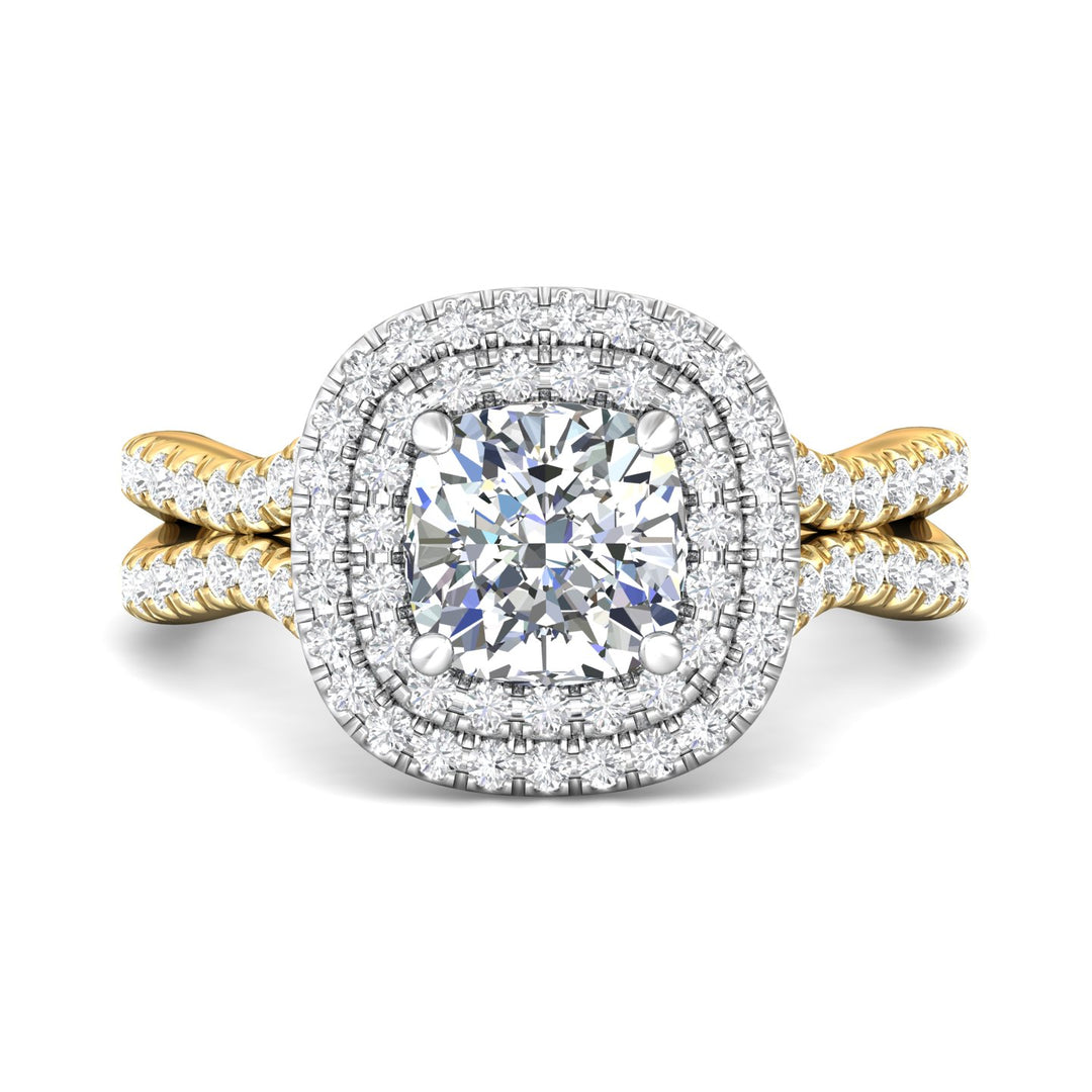 14K Gold Yellow/White Split Shank Engagement Ring from the Split Shank collection - CYMH22_14KYW_CuHRd_6.5_Prm_H-I_SI1