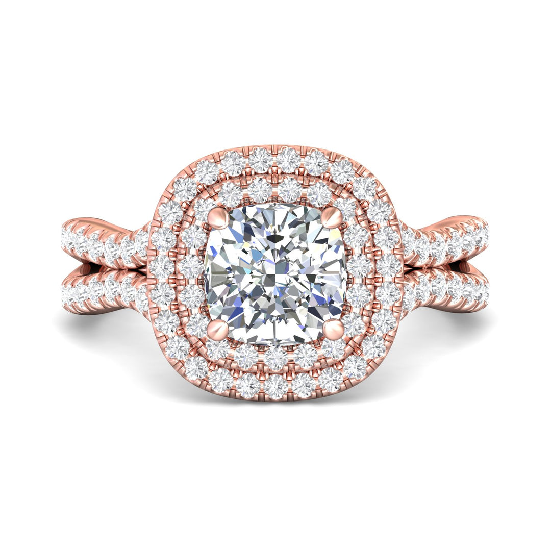 18K Gold Pink Split Shank Engagement Ring from the Split Shank collection - CYMH22_18KP_CuHRd_6.5_Prm_H-I_SI1