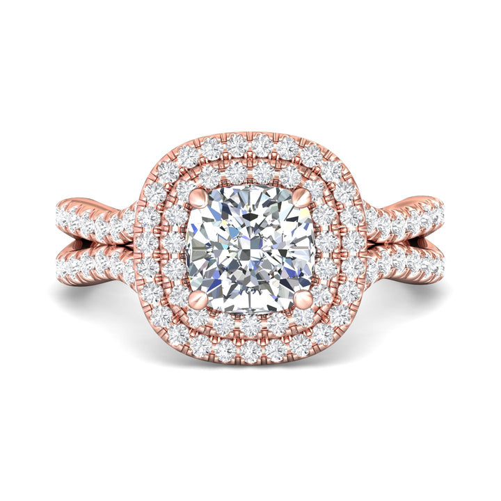 18K Gold Pink Split Shank Engagement Ring from the Split Shank collection - CYMH22_18KP_CuHRd_6.5_Prm_H-I_SI1