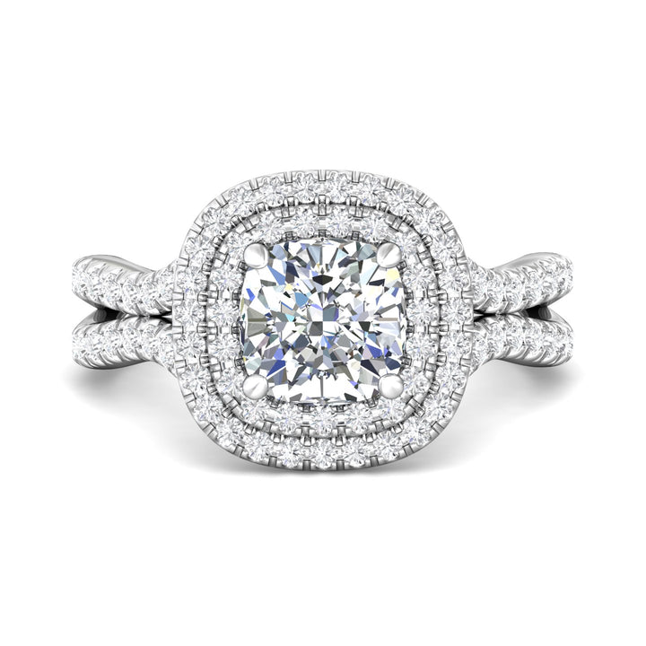 18K Gold White Split Shank Engagement Ring from the Split Shank collection - CYMH22_18KW_CuHRd_6.5_Prm_H-I_SI1