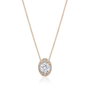 17"" Vertical Oval Bloom Diamond Necklace