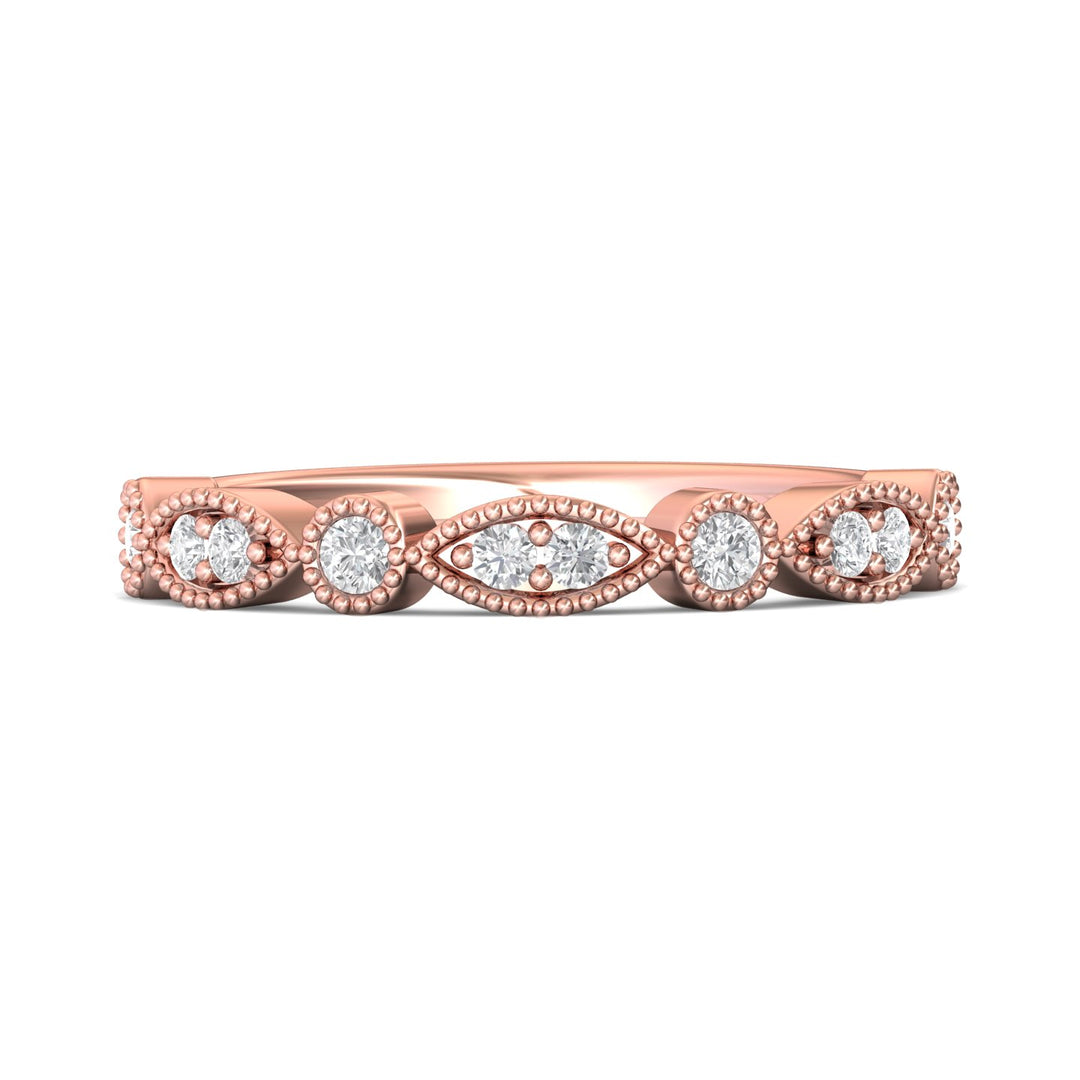 14K Gold Pink Micropave Wedding Band from the Micropave collection - DABM35S_14KP
