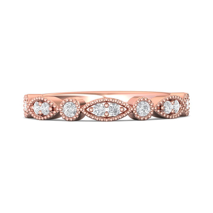 14K Gold Pink Micropave Wedding Band from the Micropave collection - DABM35S_14KP