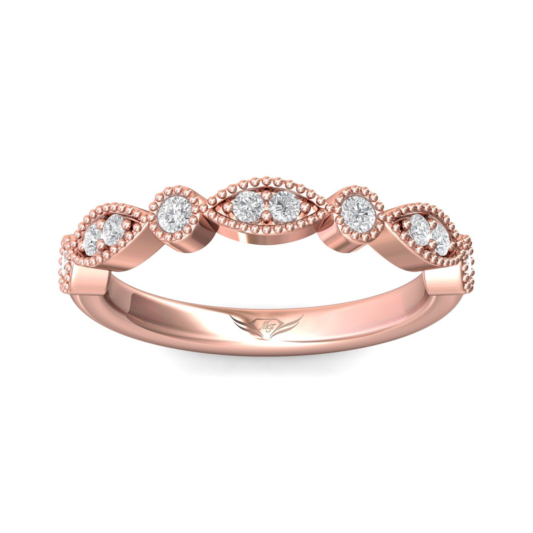 14K Gold Pink Micropave Wedding Band from the Micropave collection - DABM35S_14KP