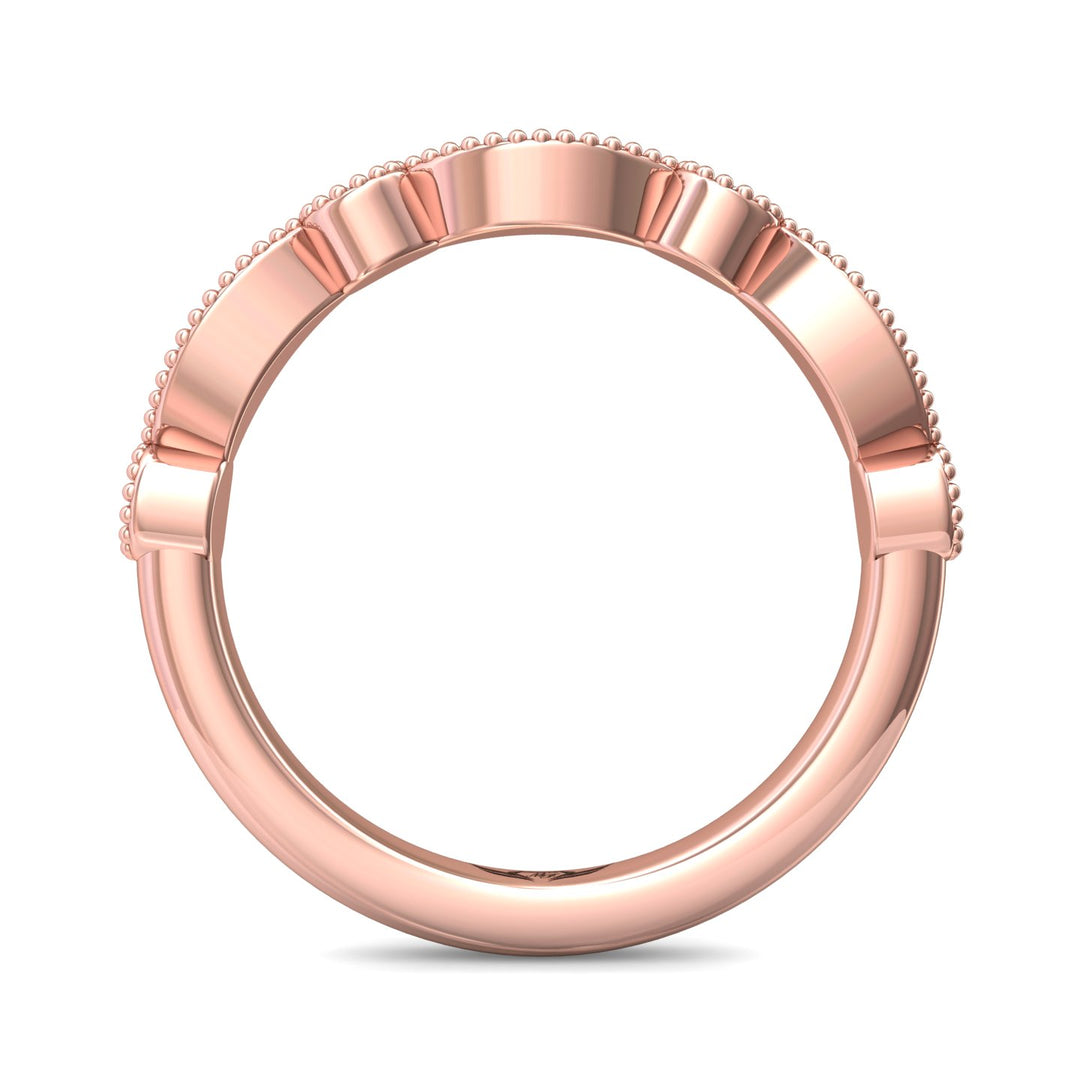14K Gold Pink Micropave Wedding Band from the Micropave collection - DABM35S_14KP