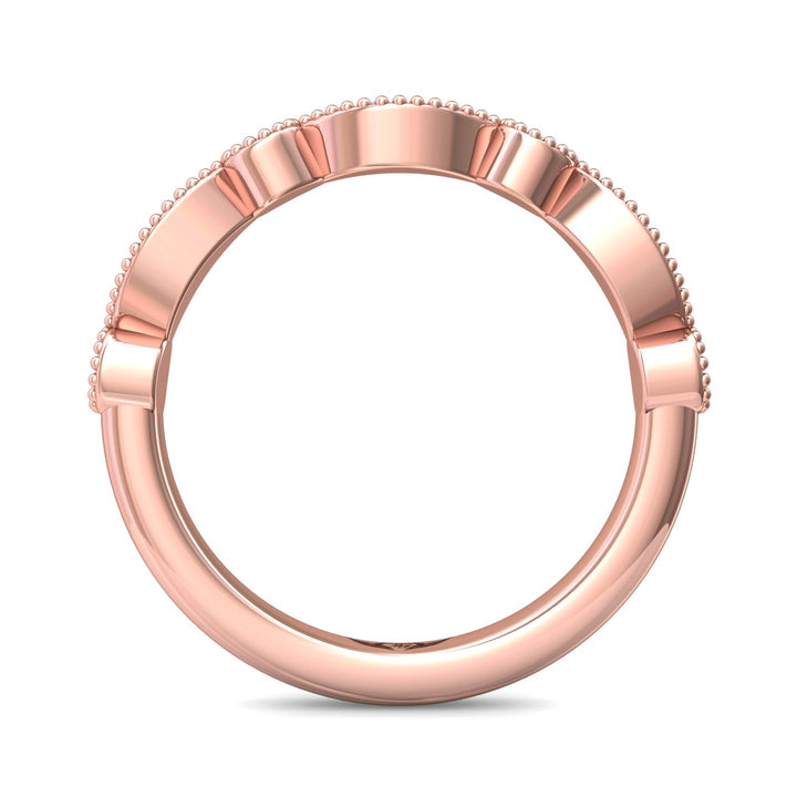 14K Gold Pink Micropave Wedding Band from the Micropave collection - DABM35S_14KP