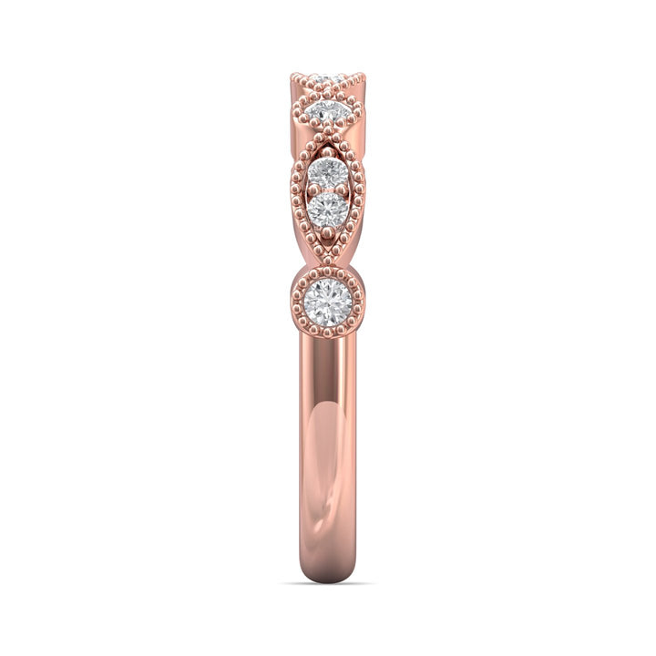 14K Gold Pink Micropave Wedding Band from the Micropave collection - DABM35S_14KP