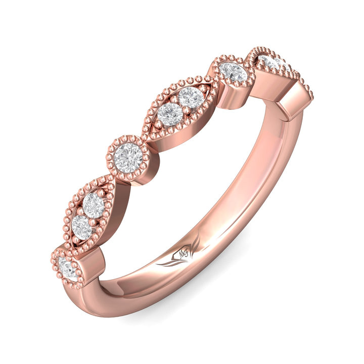 14K Gold Pink Micropave Wedding Band from the Micropave collection - DABM35S_14KP