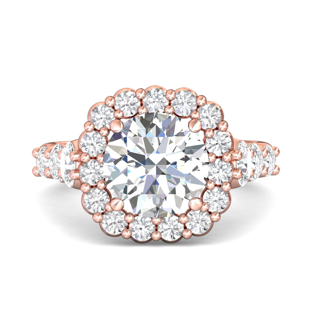 14K Gold Pink Encore Engagement Ring from the Encore collection - DERHSP01L_14KP_CuHRd_9.0_Std_H-I_SI2