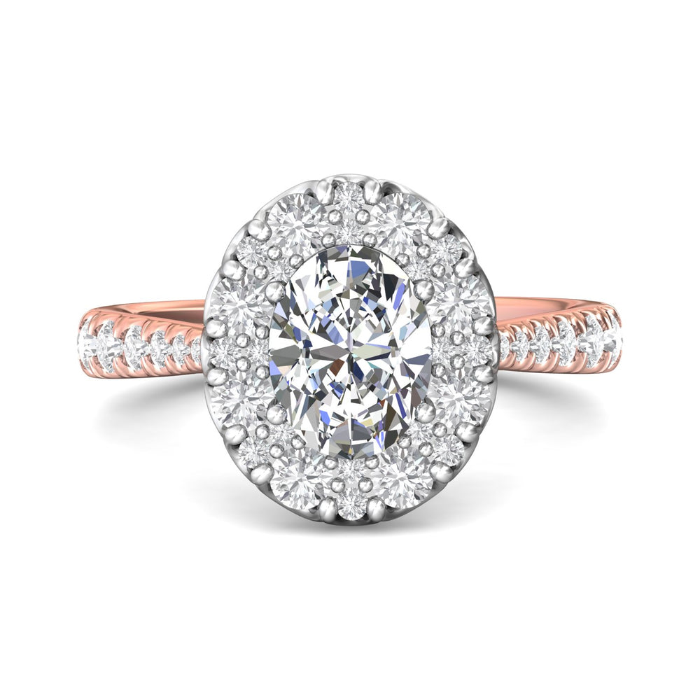 14K Gold Pink/White Micropave Halo Engagement Ring from the Micropave Halo collection - DERHSP08_14KPW_OvH_8.5X6.5_Prm_H-I_SI1