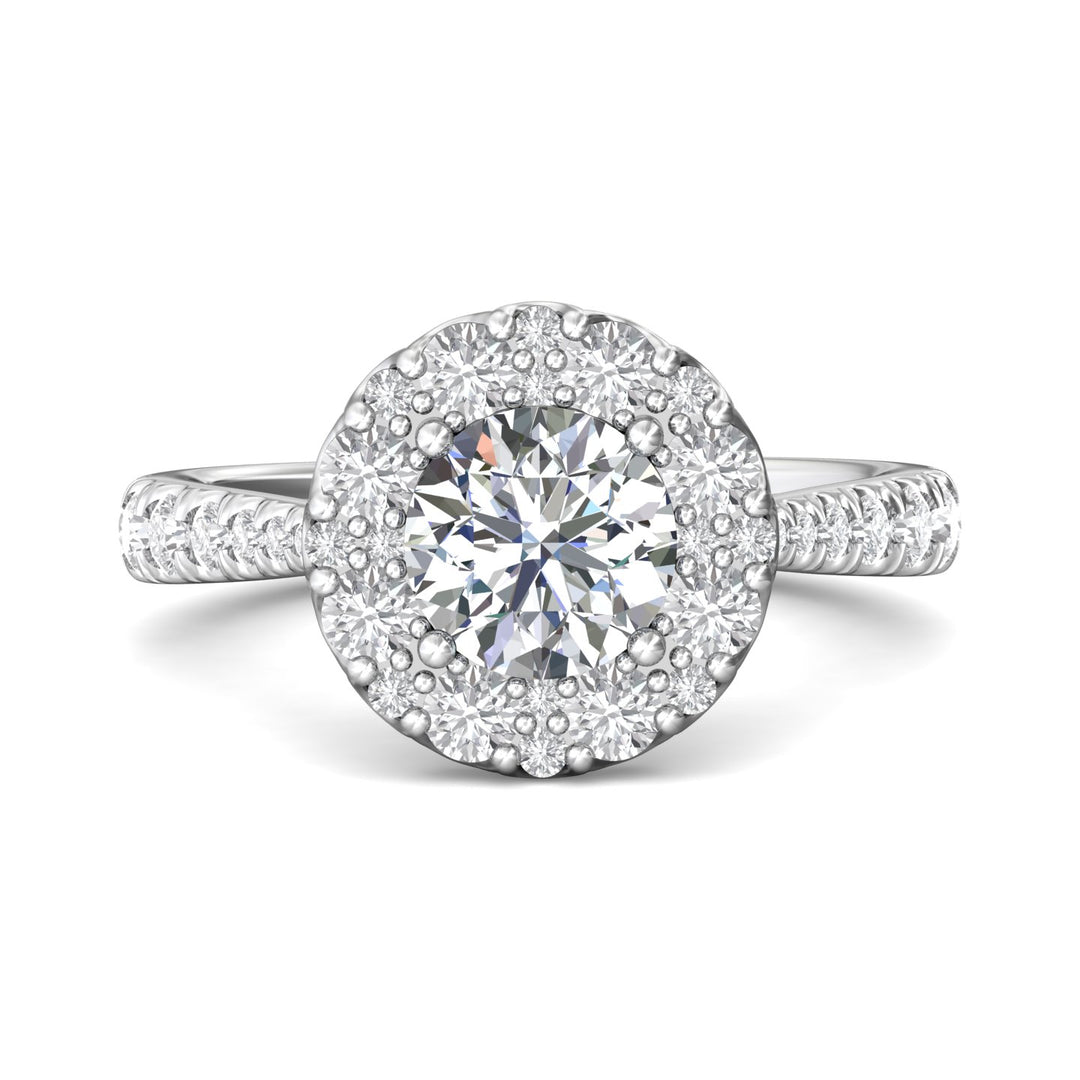 14K Gold White Micropave Halo Engagement Ring from the Micropave Halo collection - DERHSP08_14KW_RdH_7.0_Prm_H-I_SI1