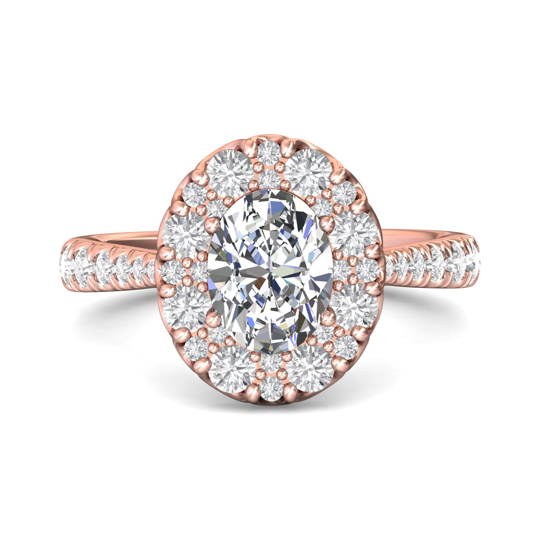 18K Gold Pink Micropave Halo Engagement Ring from the Micropave Halo collection - DERHSP08_18KP_OvH_8.5X6.5_Prm_H-I_SI1