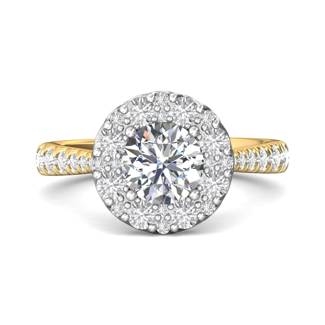 18K Gold White/Yellow Micropave Halo Engagement Ring from the Micropave Halo collection - DERHSP08_18KWY_RdH_7.0_Prm_H-I_SI1