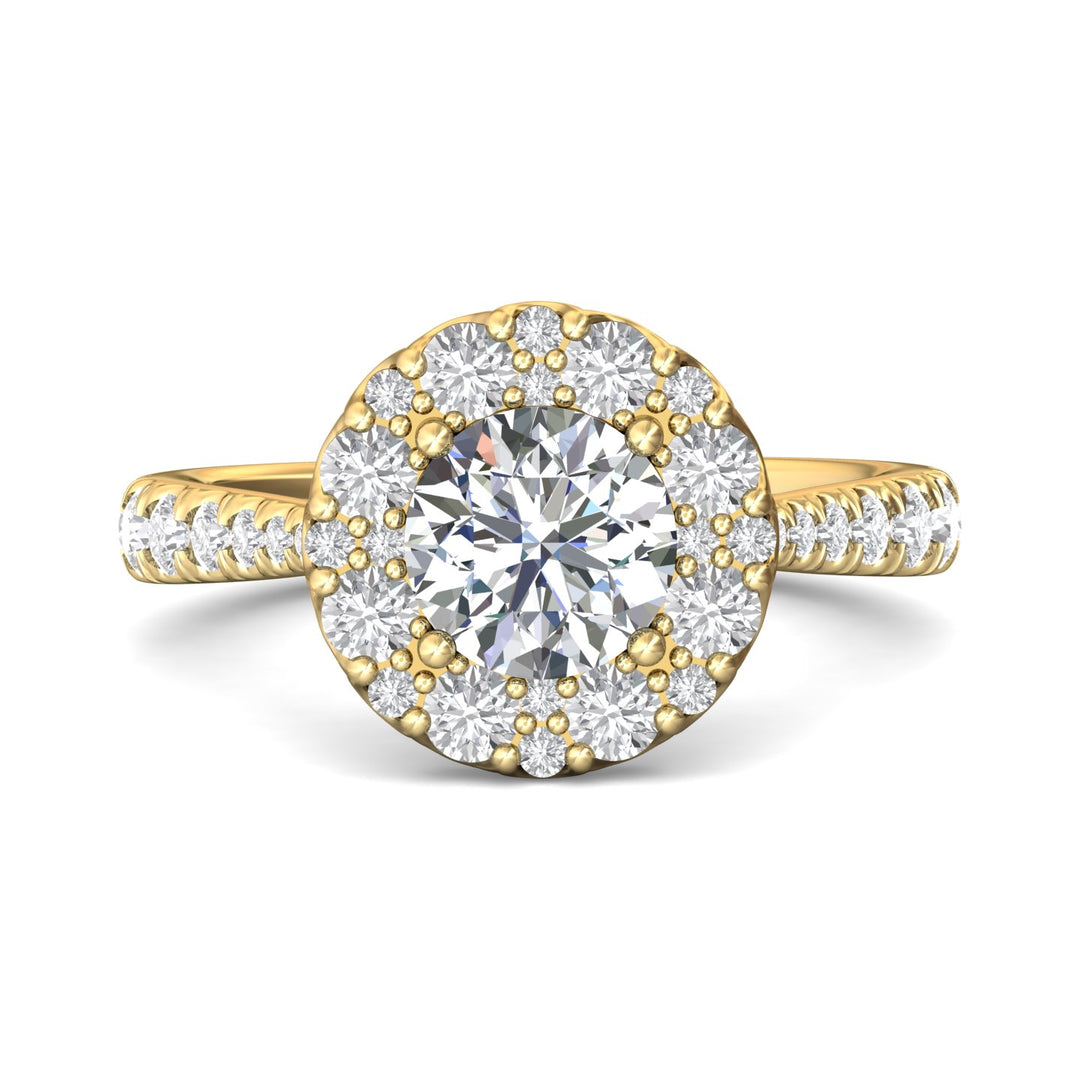 18K Gold Yellow Micropave Halo Engagement Ring from the Micropave Halo collection - DERHSP08_18KY_RdH_7.0_Prm_H-I_SI1