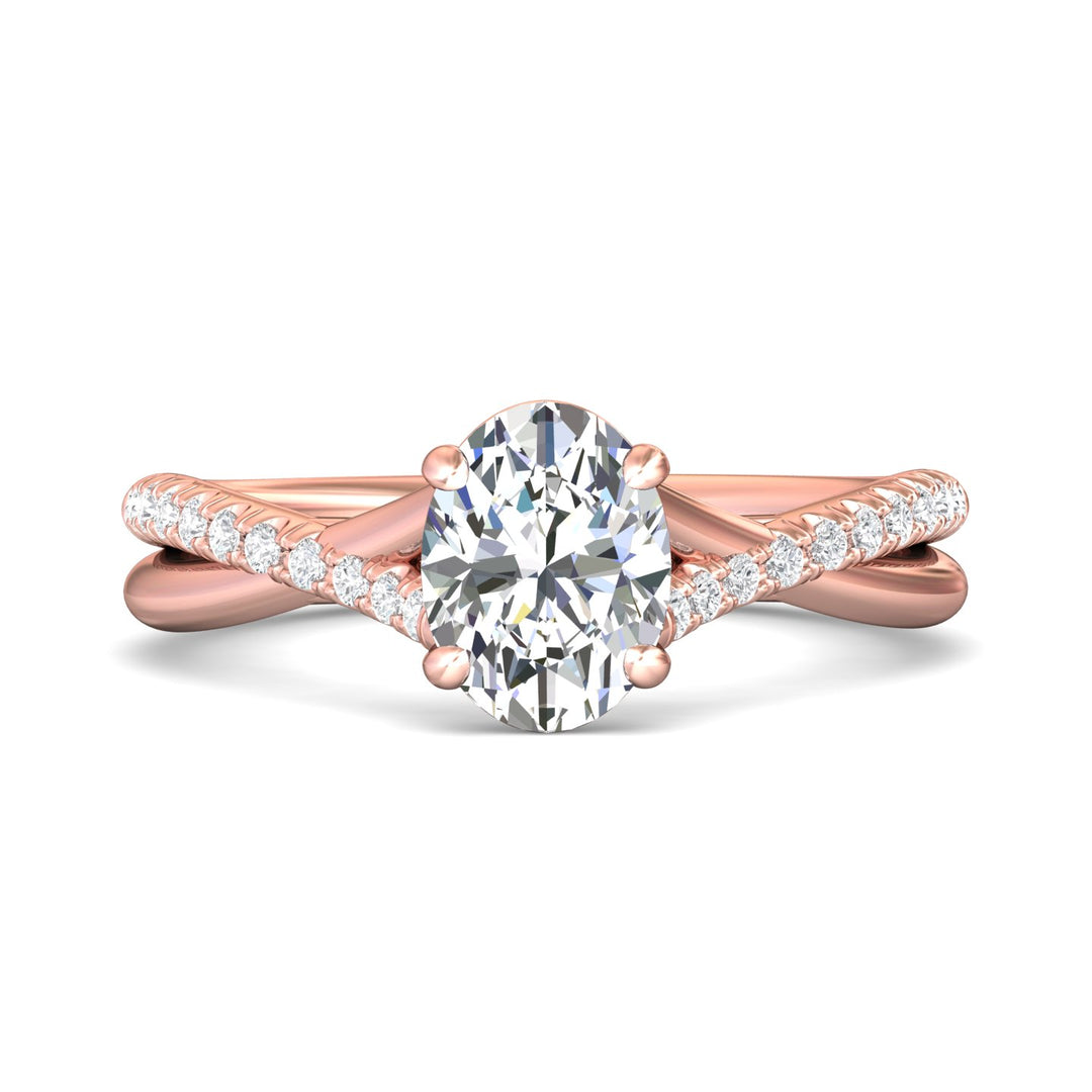 14K Gold Pink Split Shank Engagement Ring from the Split Shank collection - DERM100XSR_14KP_Ov_8X6_Prm_H-I_SI1