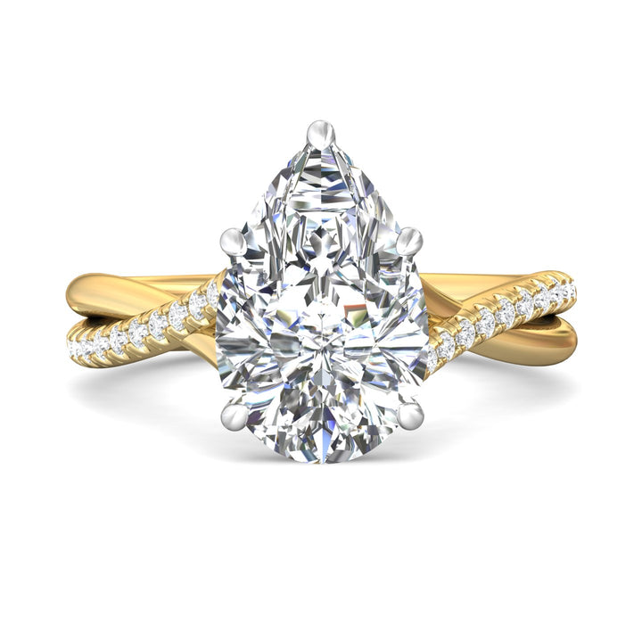 14K Gold Yellow/White Split Shank Engagement Ring from the Split Shank collection - DERM100XSR_14KYW_Ps_13.5X8.7_Prm_H-I_SI1
