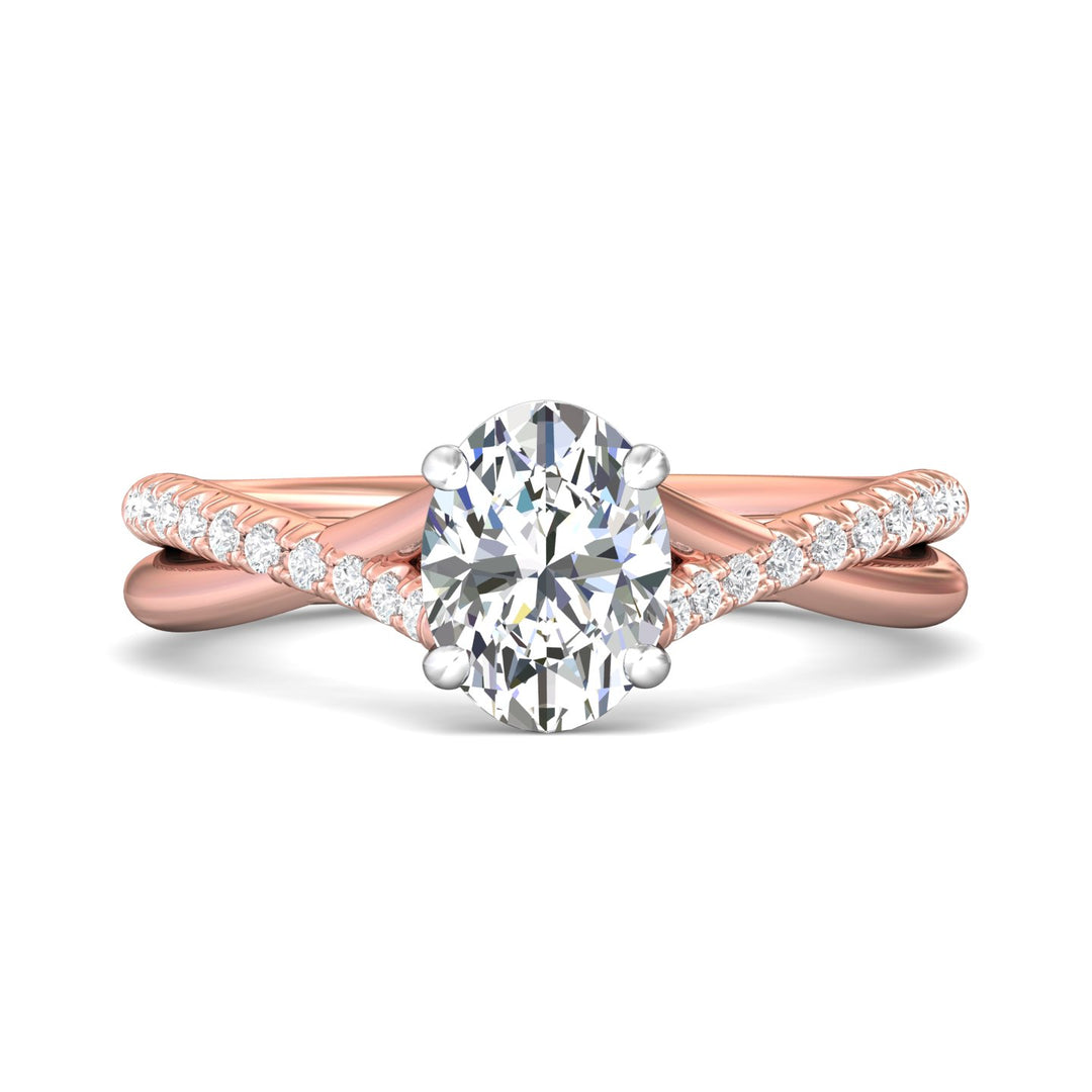 18K Gold White/Pink Split Shank Engagement Ring from the Split Shank collection - DERM100XSR_18KWP_Ov_8X6_Prm_H-I_SI1