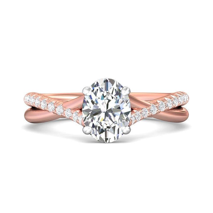 18K Gold White/Pink Split Shank Engagement Ring from the Split Shank collection - DERM100XSR_18KWP_Ov_8X6_Prm_H-I_SI1