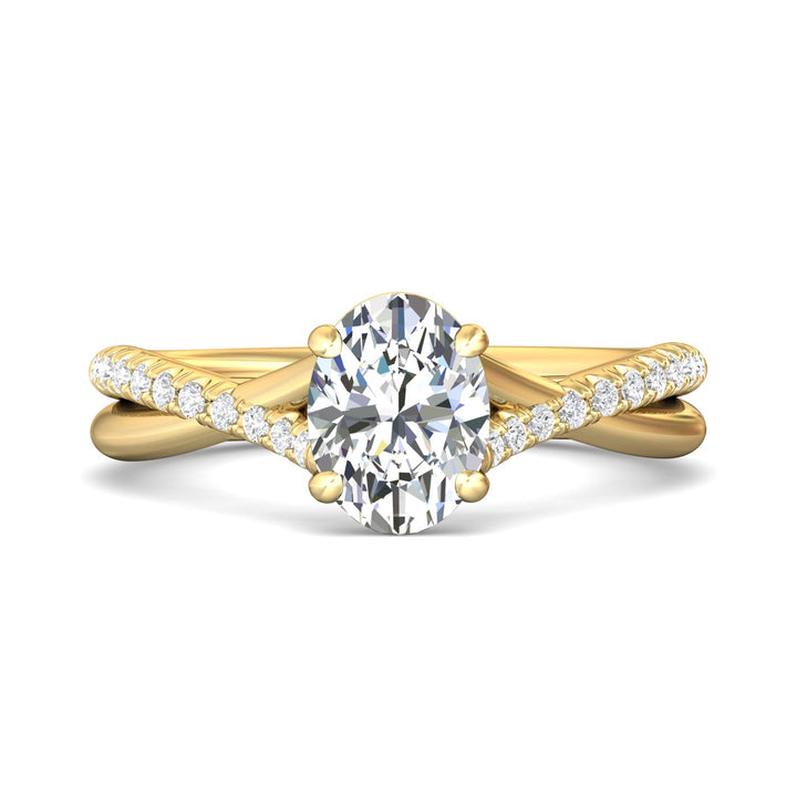 18K Gold Yellow Split Shank Engagement Ring from the Split Shank collection - DERM100XSR_18KY_Ov_8X6_Prm_H-I_SI1