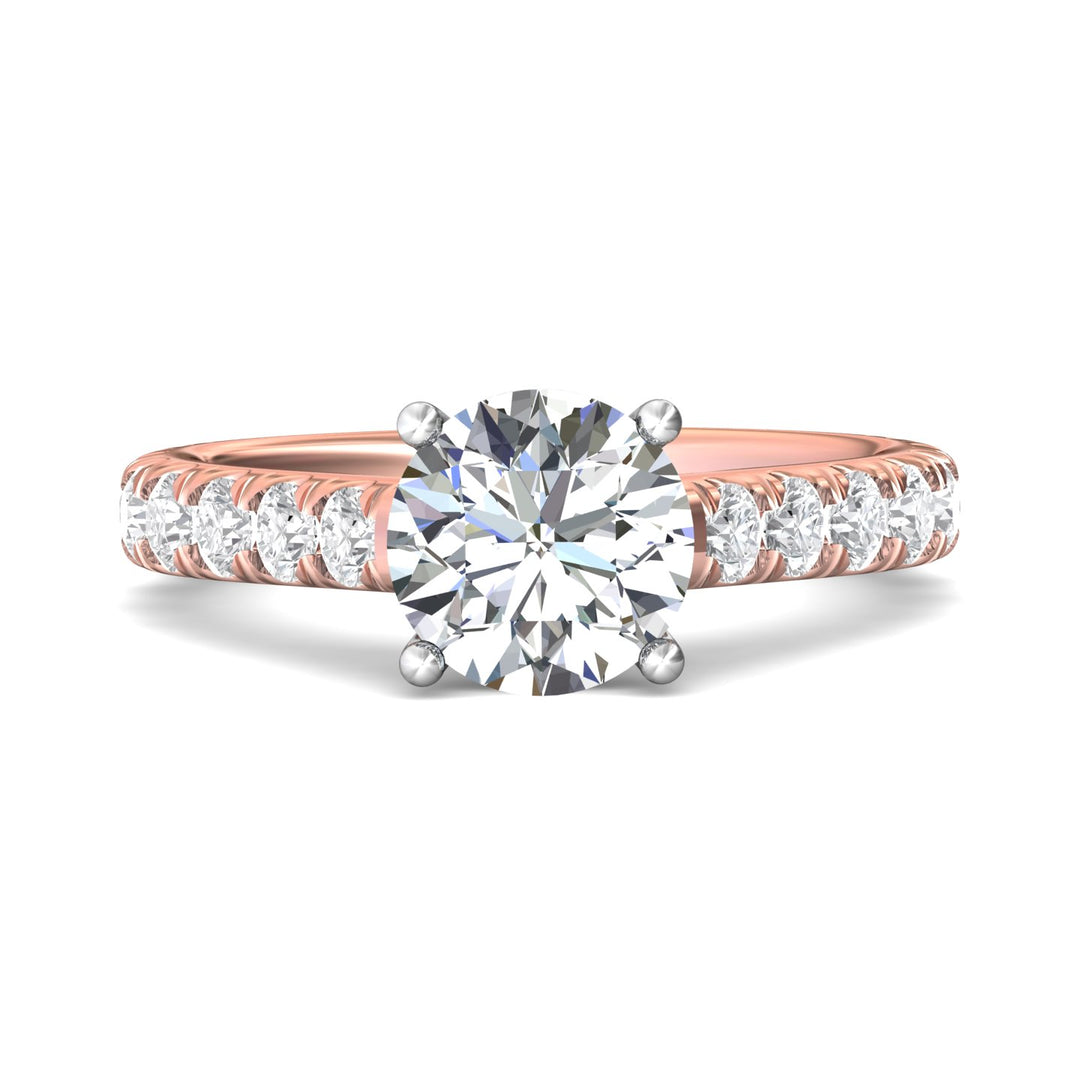 18K Gold White/Pink Encore Engagement Ring from the Encore collection - DERM18XL_18KWP_Rd_8.0_Prm_H-I_SI1