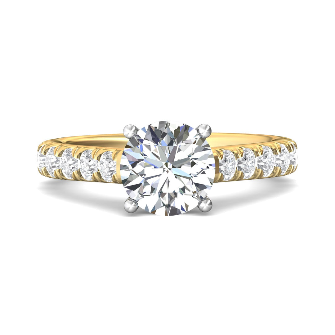 18K Gold White/Yellow Encore Engagement Ring from the Encore collection - DERM18XL_18KWY_Rd_8.0_Prm_H-I_SI1