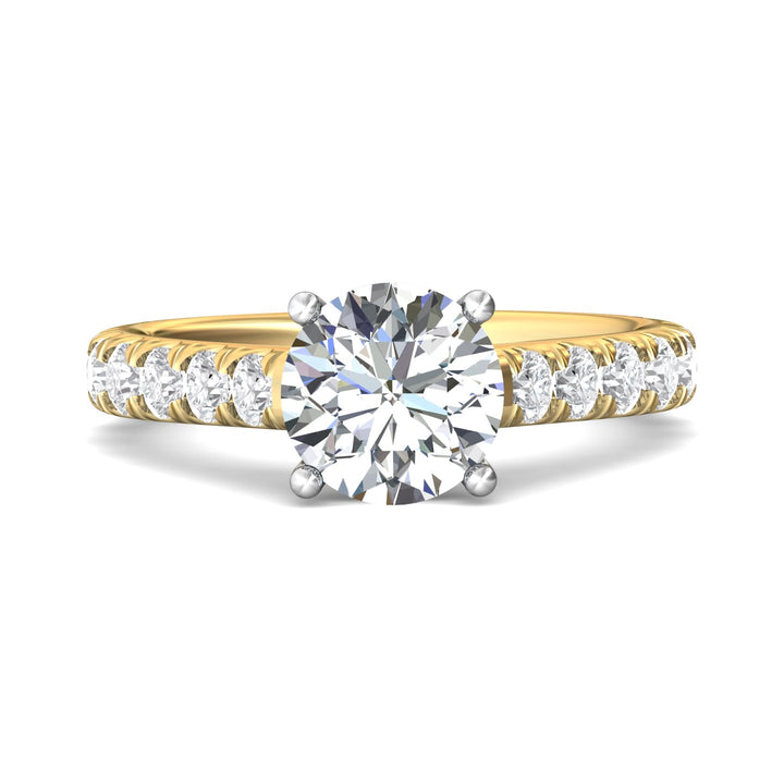 18K Gold White/Yellow Encore Engagement Ring from the Encore collection - DERM18XL_18KWY_Rd_8.0_Prm_H-I_SI1