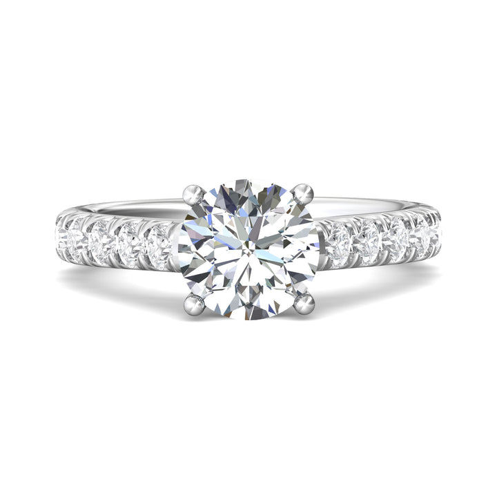 Platinum White Encore Engagement Ring from the Encore collection - DERM18XL_PlatW_Rd_8.0_Prm_H-I_SI1