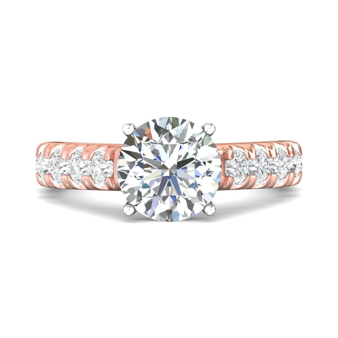 14K Gold Pink/White Encore Engagement Ring from the Encore collection - DERM18XXL_14KPW_Rd_8.5_Prm_H-I_SI1