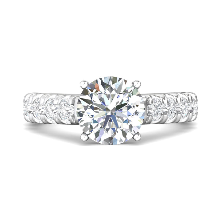 14K Gold White Encore Engagement Ring from the Encore collection - DERM18XXL_14KW_Rd_8.5_Prm_H-I_SI1