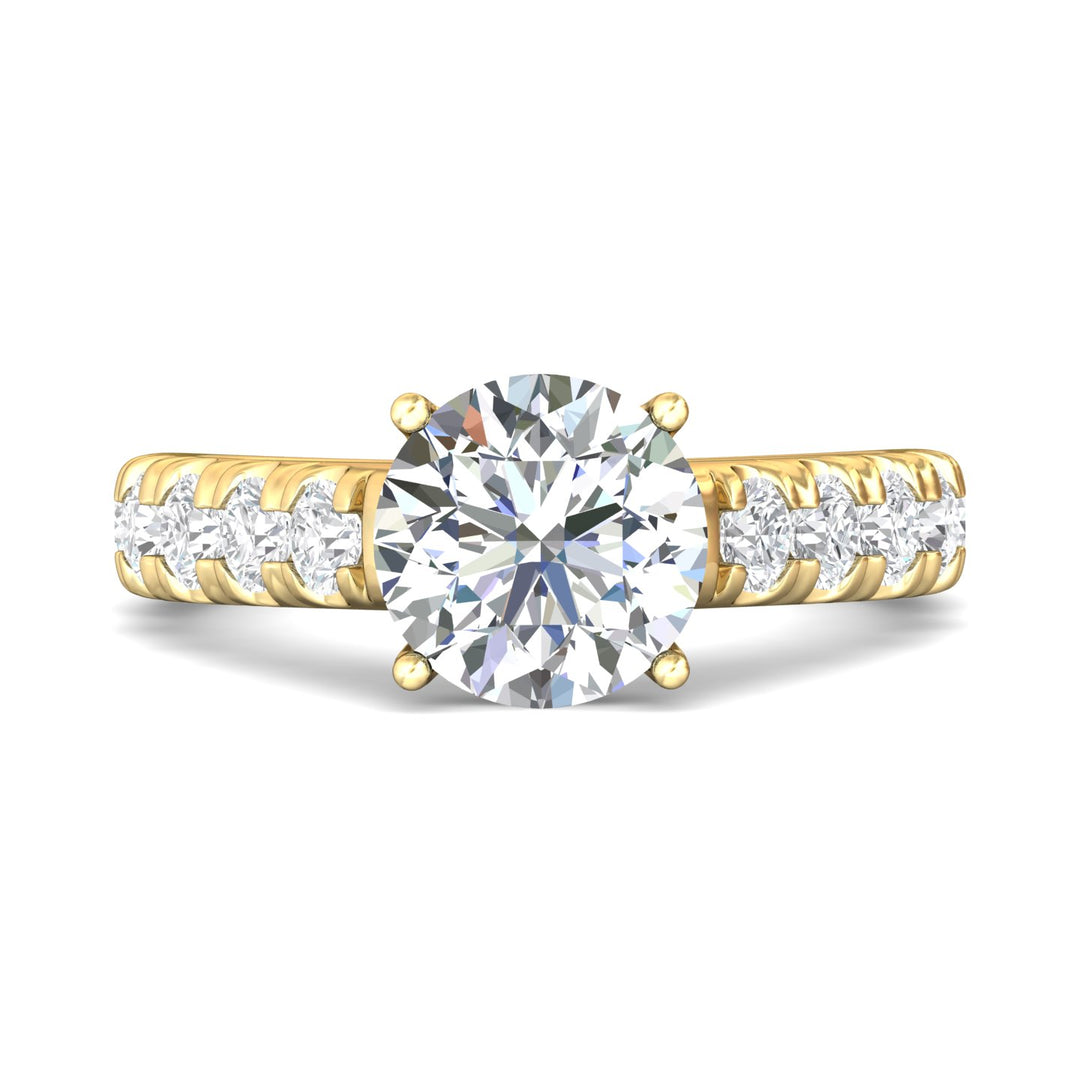14K Gold Yellow Encore Engagement Ring from the Encore collection - DERM18XXL_14KY_Rd_8.5_Prm_H-I_SI1