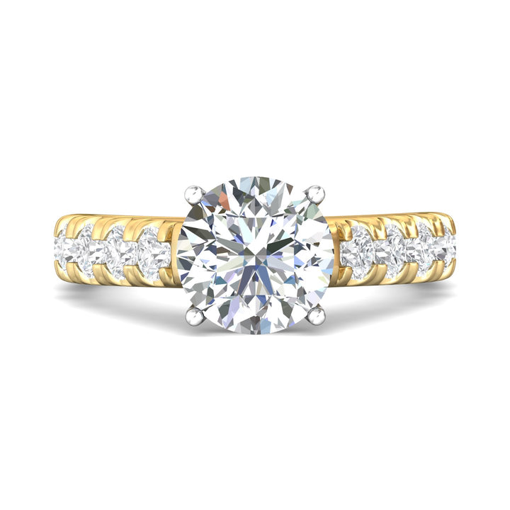14K Gold Yellow/White Encore Engagement Ring from the Encore collection - DERM18XXL_14KYW_Rd_8.5_Prm_H-I_SI1