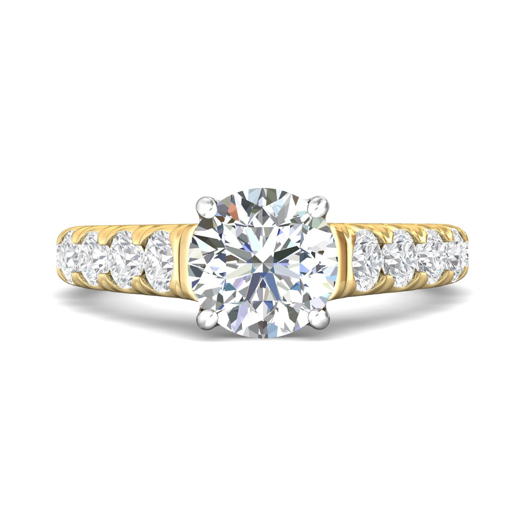 18K Gold White/Yellow Encore Engagement Ring from the Encore collection - DERM34L_18KWY_Rd_8.0_Prm_H-I_SI1