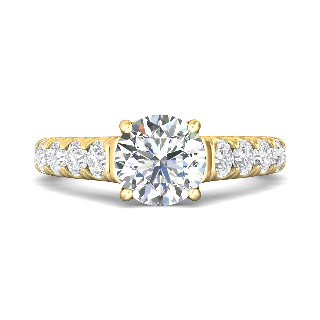 18K Gold Yellow Encore Engagement Ring from the Encore collection - DERM34L_18KY_Rd_8.0_Prm_H-I_SI1