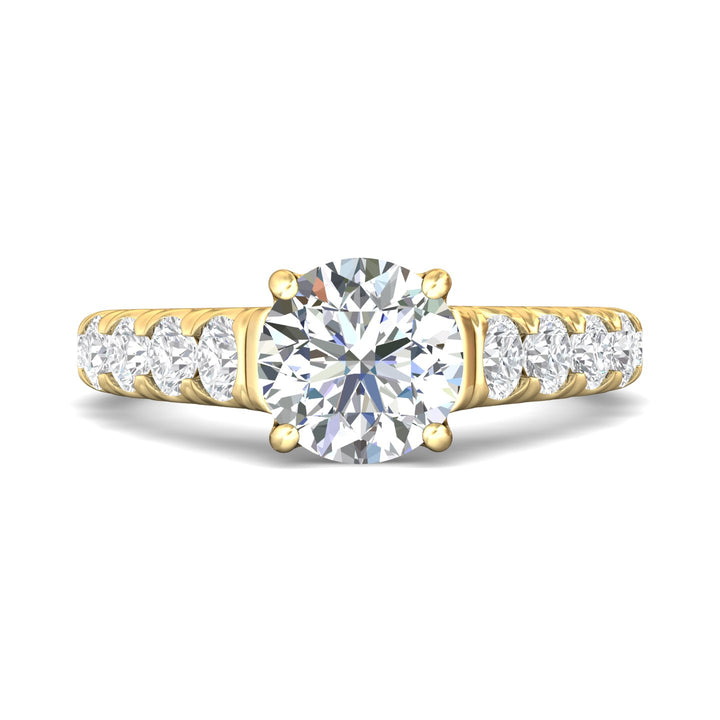 18K Gold Yellow Encore Engagement Ring from the Encore collection - DERM34L_18KY_Rd_8.0_Prm_H-I_SI1
