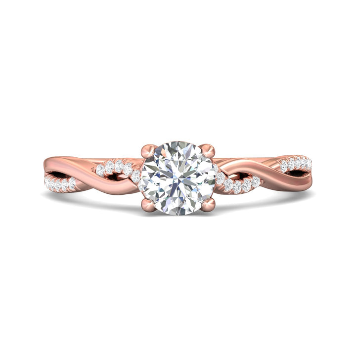 14K Gold Pink Split Shank Engagement Ring from the Split Shank collection - DERM39XS_14KP_Rd_5.7_Prm_H-I_SI1