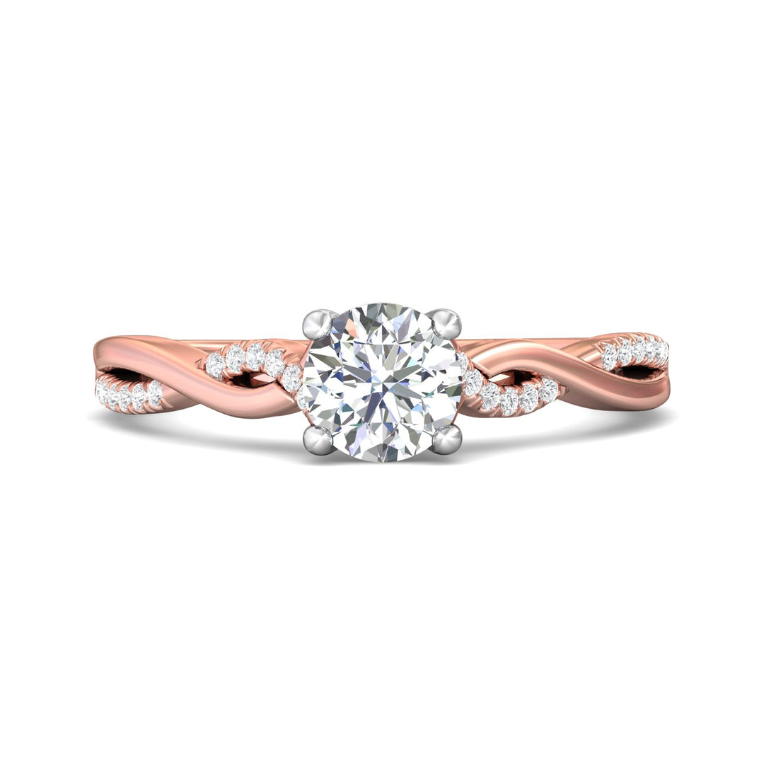 18K Gold White/Pink Split Shank Engagement Ring from the Split Shank collection - DERM39XS_18KWP_Rd_5.7_Prm_H-I_SI1