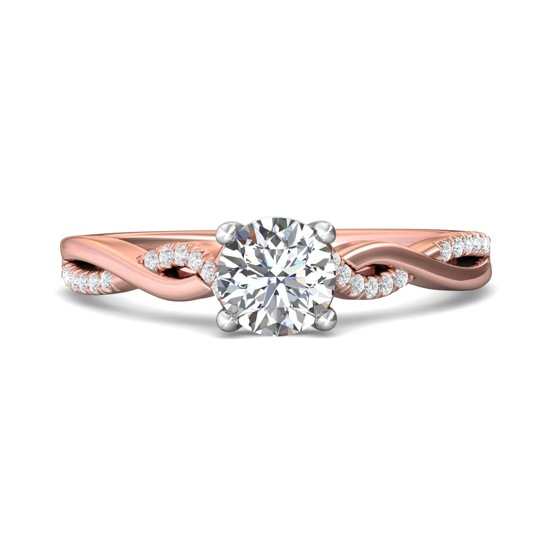 14K Gold Pink/White Split Shank Engagement Ring from the Split Shank collection - DERM39XSR_14KPW_Rd_5.7_Prm_H-I_SI1