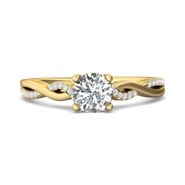 14K Gold Yellow Split Shank Engagement Ring from the Split Shank collection - DERM39XSR_14KY_Rd_5.7_Prm_H-I_SI1