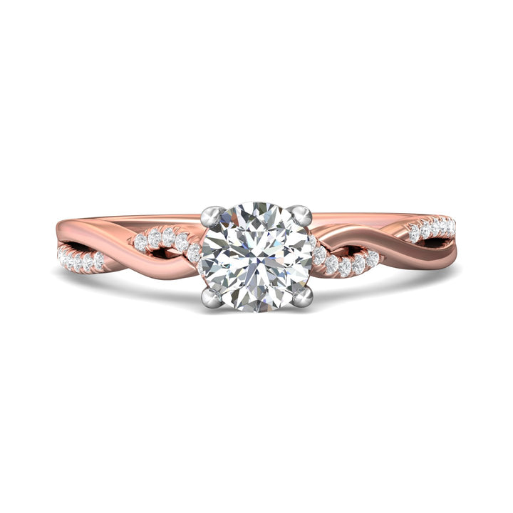 18K Gold White/Pink Split Shank Engagement Ring from the Split Shank collection - DERM39XSR_18KWP_Rd_5.7_Prm_H-I_SI1