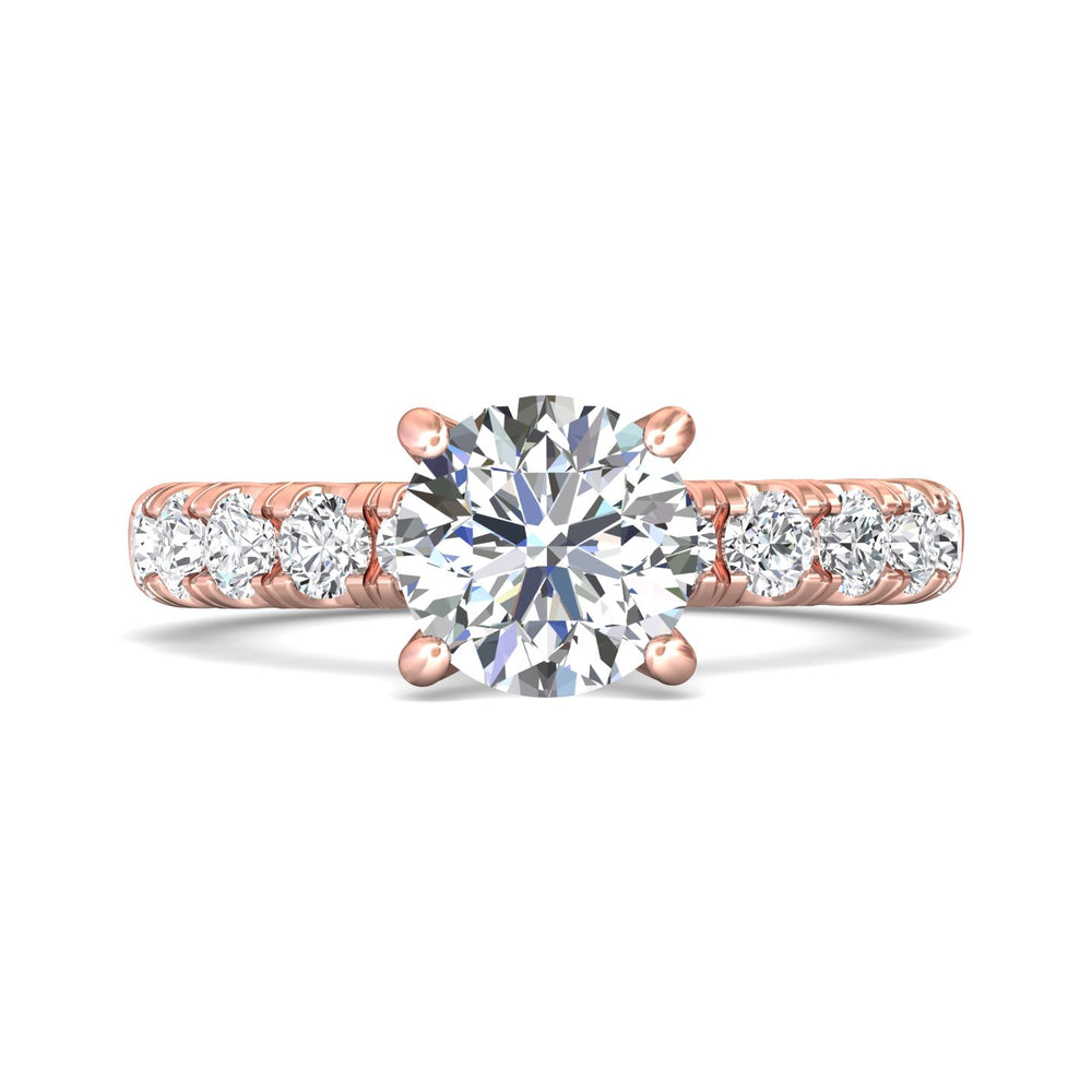 14K Gold Pink Encore Engagement Ring from the Encore collection - DERM4L_14KP_Rd_8.0_Prm_H-I_SI1