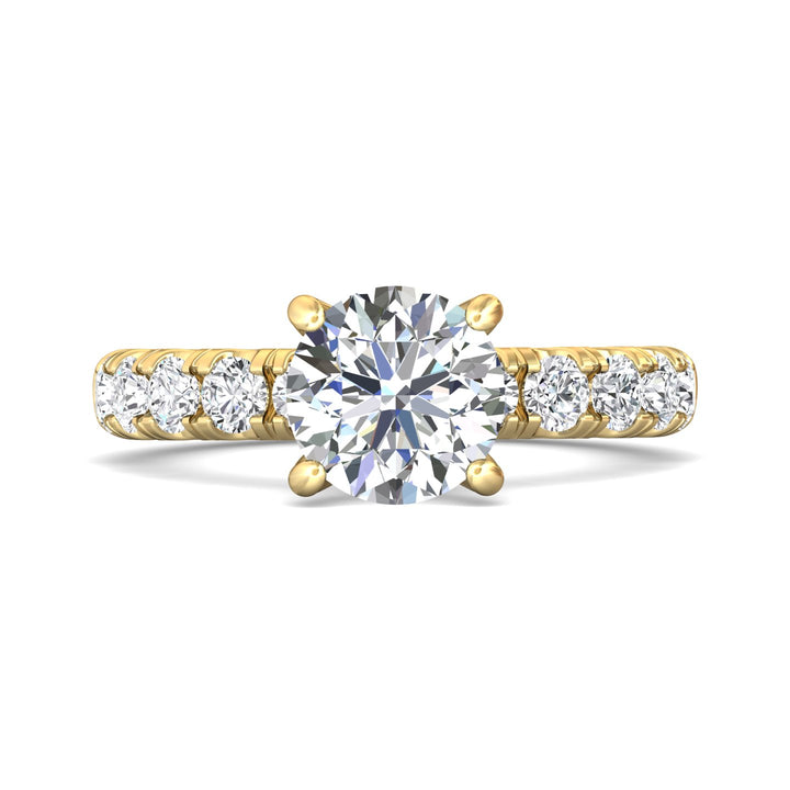 14K Gold Yellow Encore Engagement Ring from the Encore collection - DERM4L_14KY_Rd_8.0_Prm_H-I_SI1